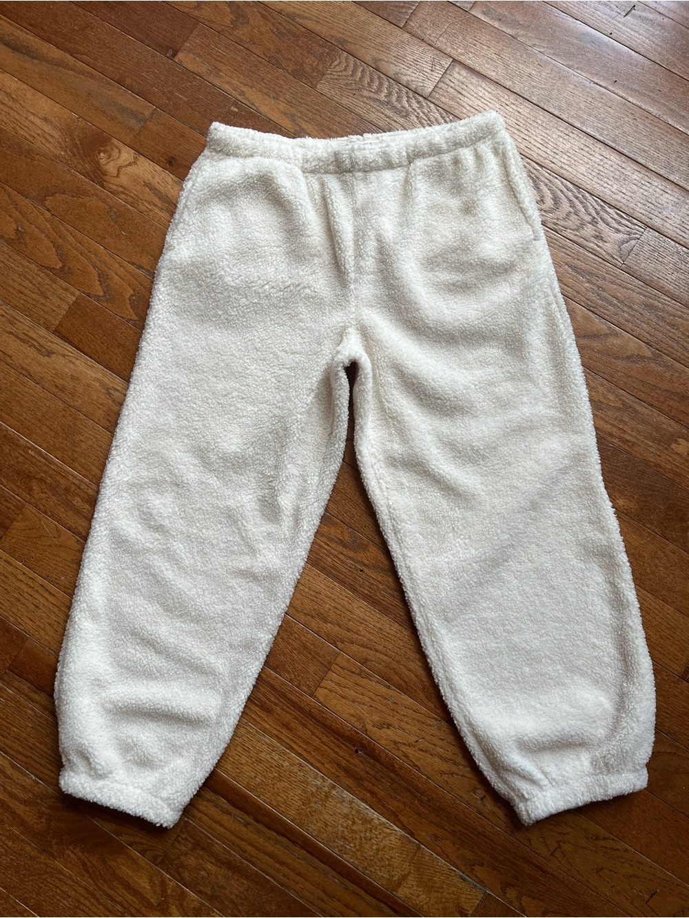 NWT American Eagle Cozy Cream Sherpa Bottoms, Size Large - Picture 2 of 11